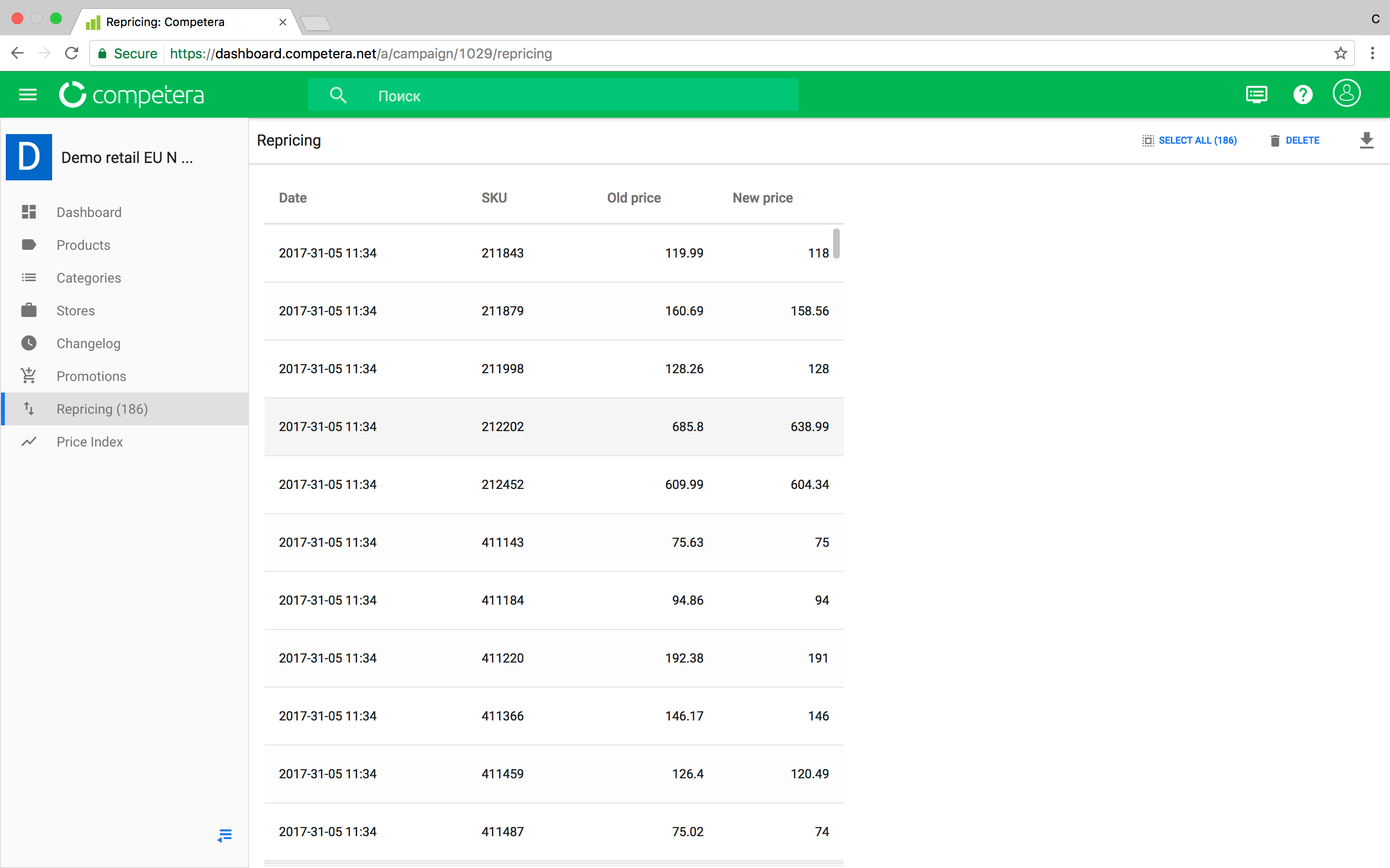 Check all products you've chosen before exporting them into the appropriate file or ERPs system.